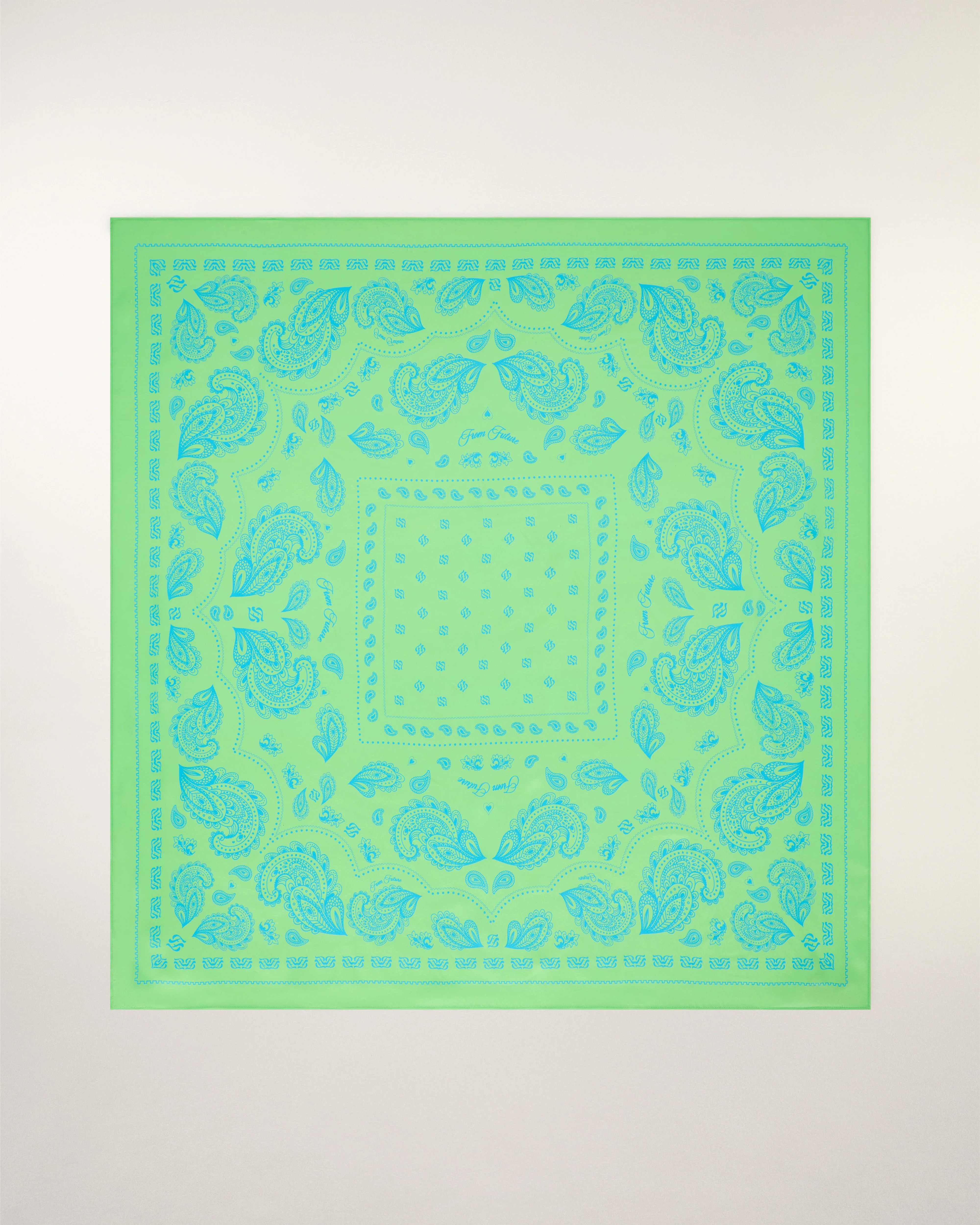 Foulard en Soie Imprimé Bandana Attache Coeur (S26 / ACCESSOIRES / Star Green) - Image 10