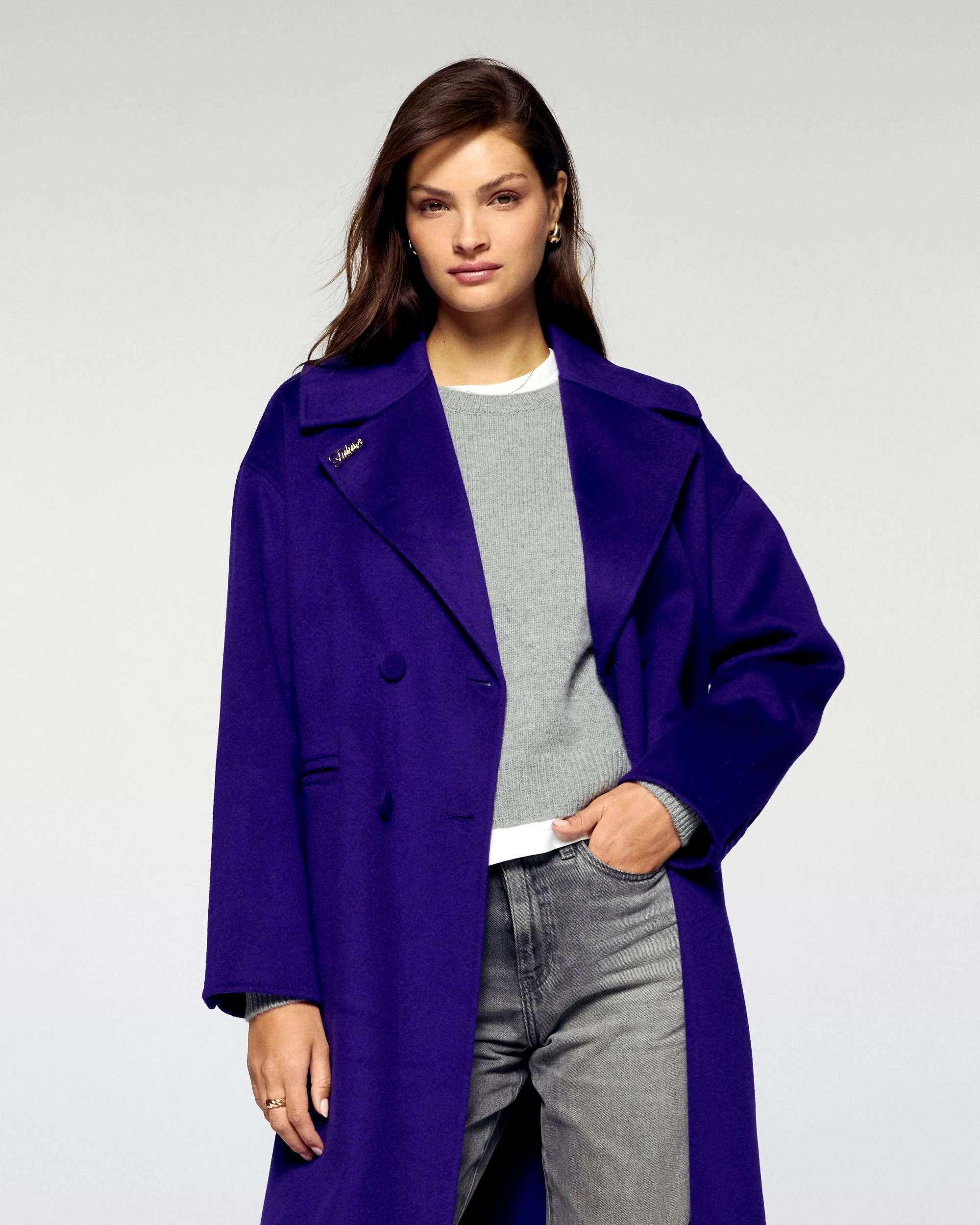 Manteau Double Boutonnage (H25 / FEMME / Velvet Purple) - Image 3