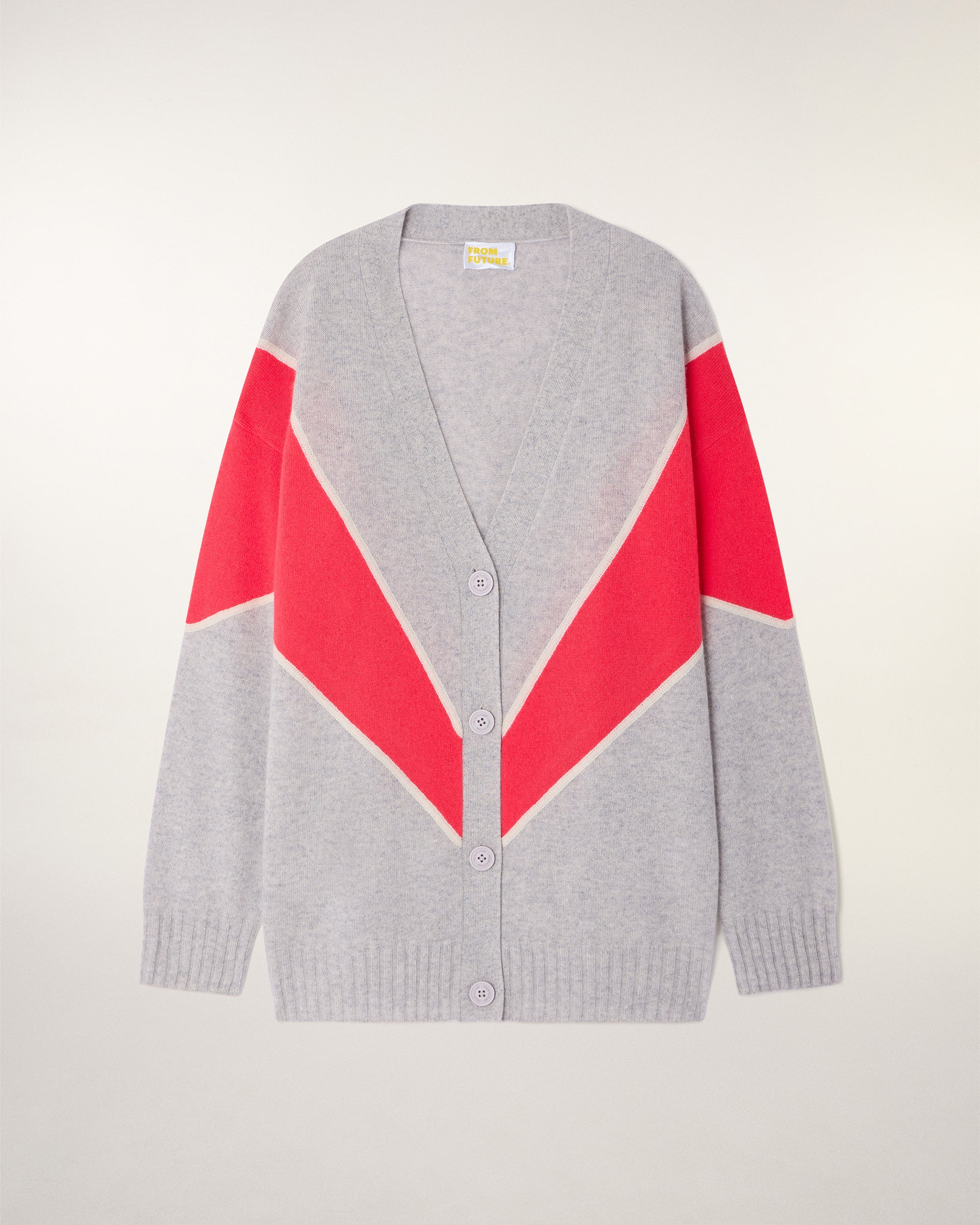 Pull Cardigan Color Block (S26/ FEMME/ Gris chine clair) - Image 5