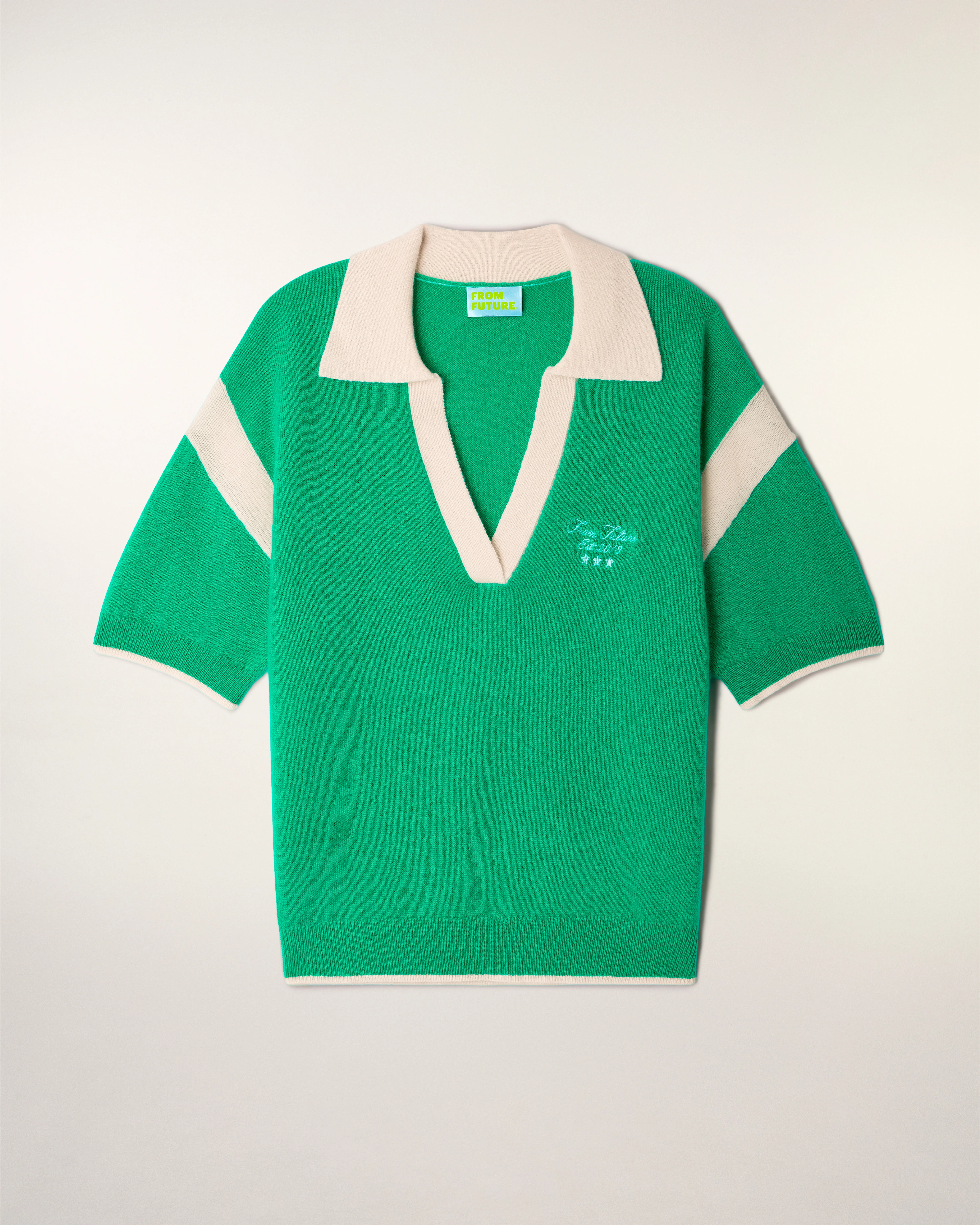 Pull Col Polo Bicolore Sport (S26/ FEMME/ Garden Party Green) - Image 6
