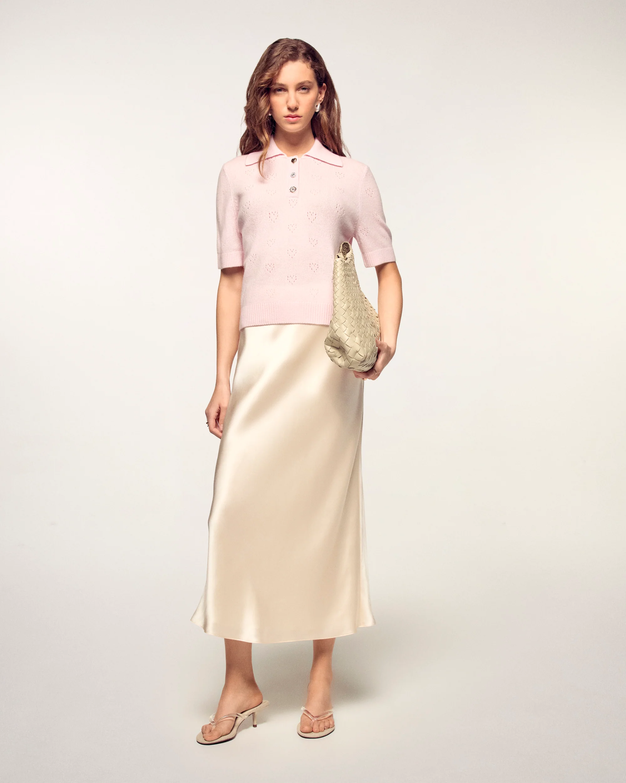Pull Col Polo Ajouré Cœur (S26 / FEMME / Sky Pink) - Image 4