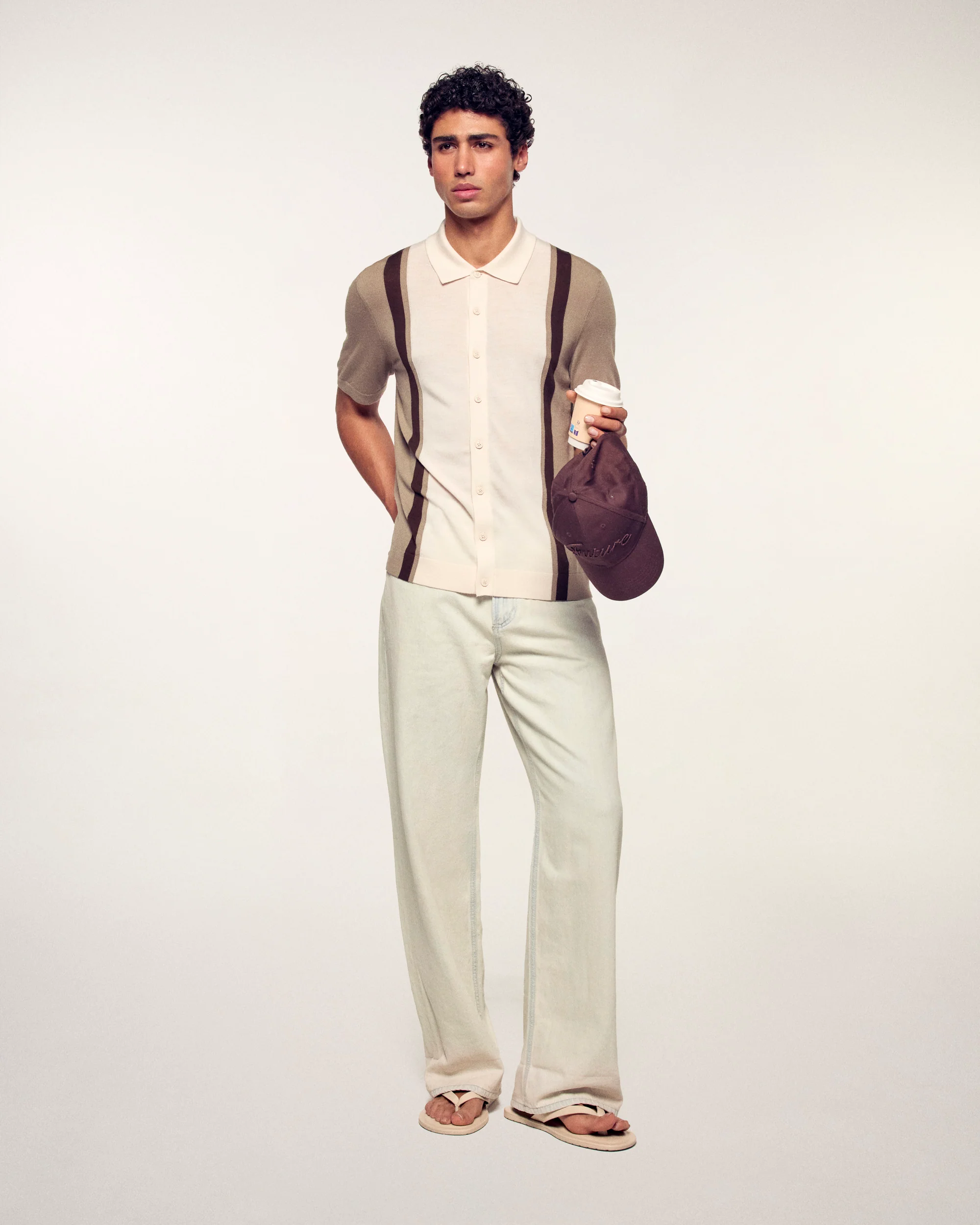 Pull Col Polo Manches Courtes (S26/ HOMME/ Sable / RWS) - Image 3