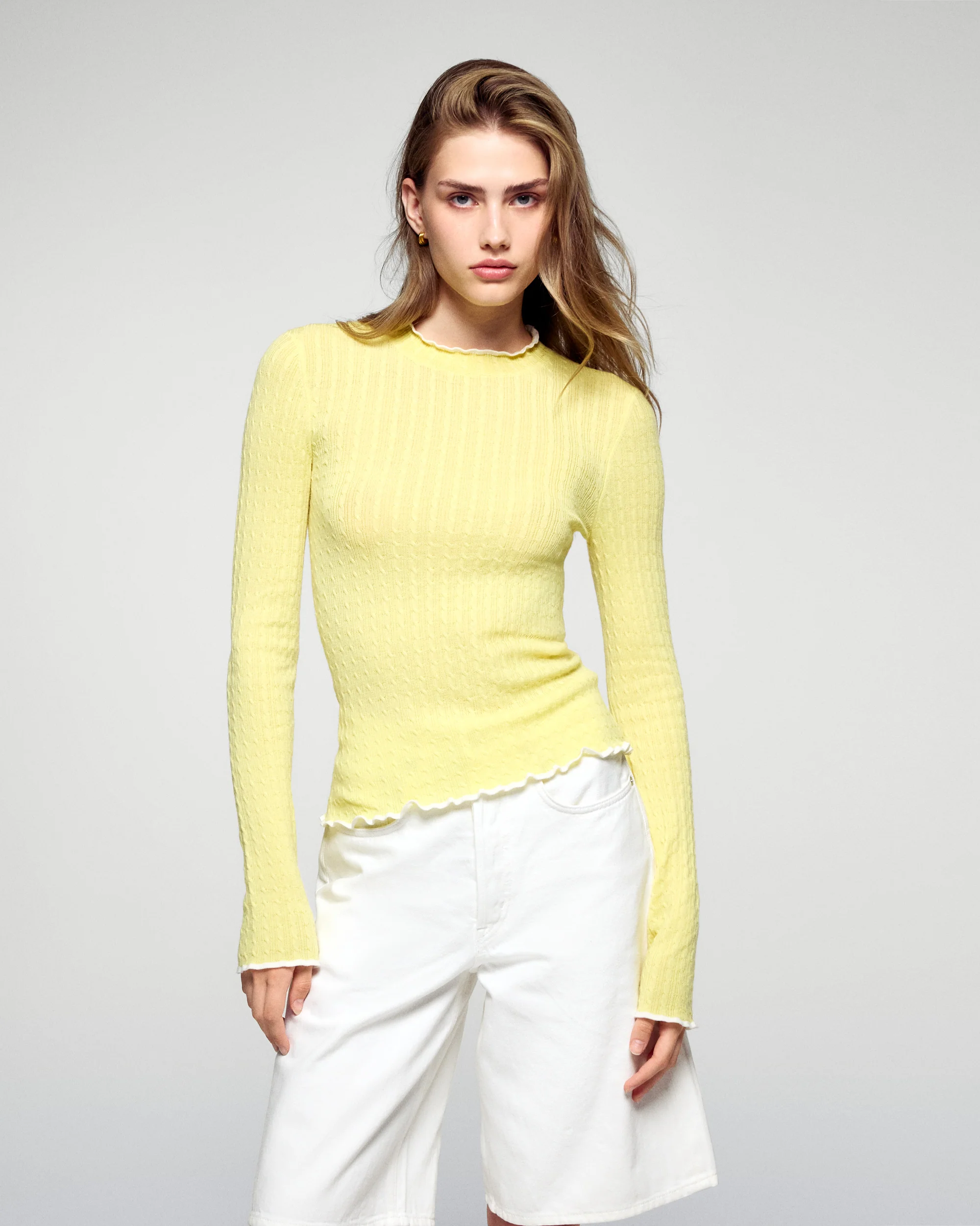 Pull Col Rond (H25 / FEMME / Creamy Yellow / RWS) - Image 3