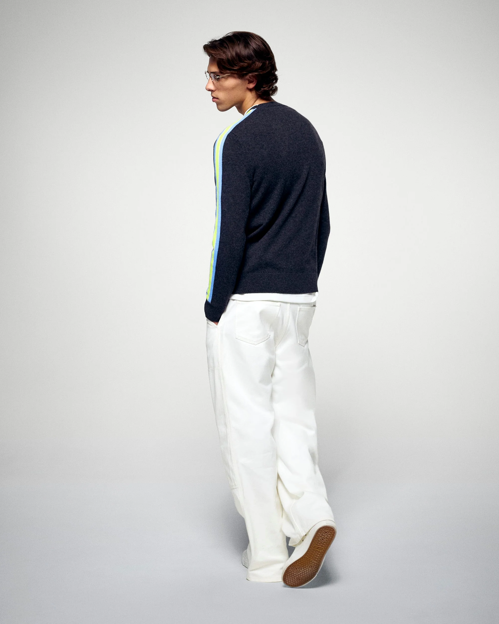Pull Col Rond Bandes (H25 / HOMME / Anthracite) - Image 3