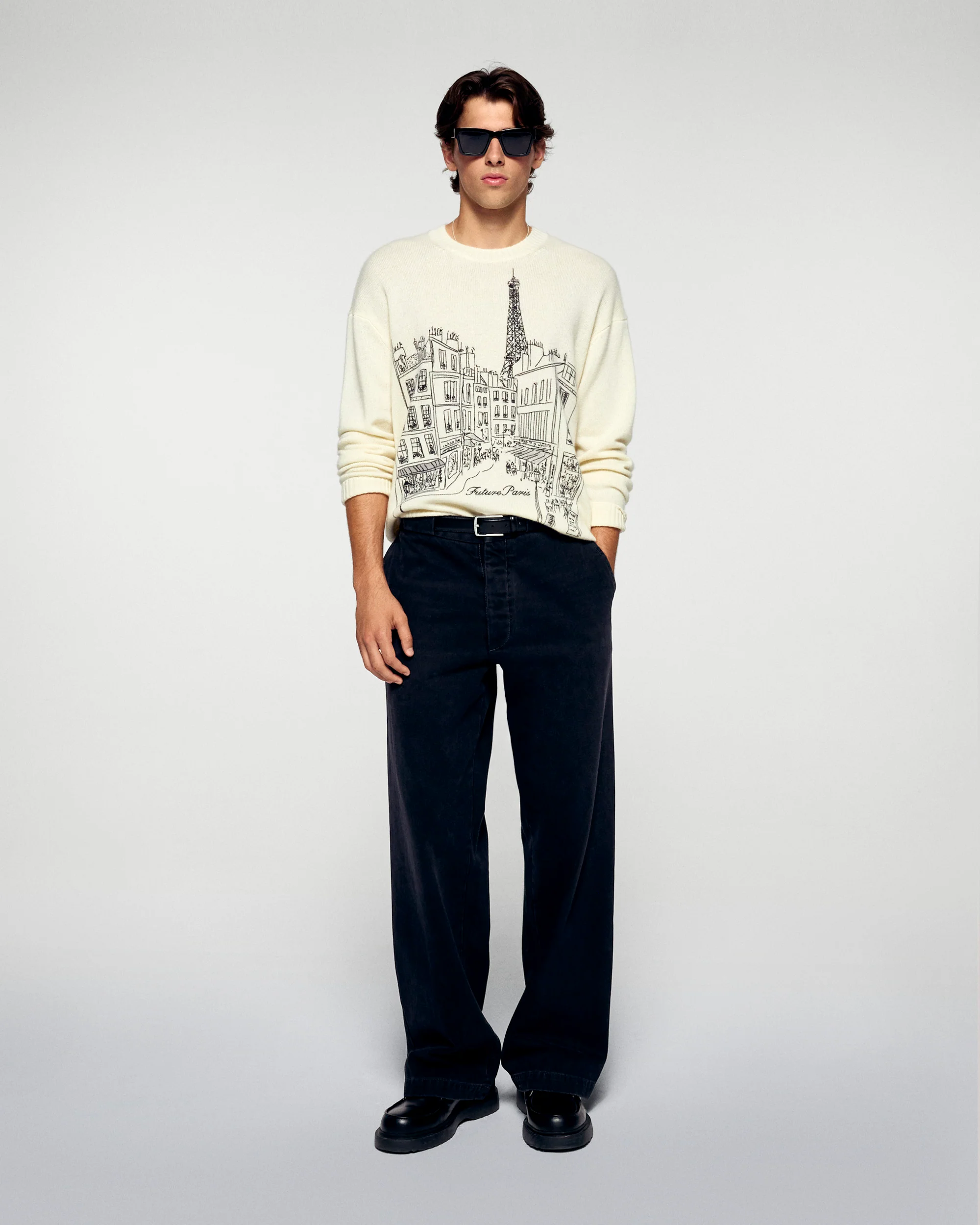 Pull Col Rond Paris (H25 / HOMME / Ecru) - Image 3