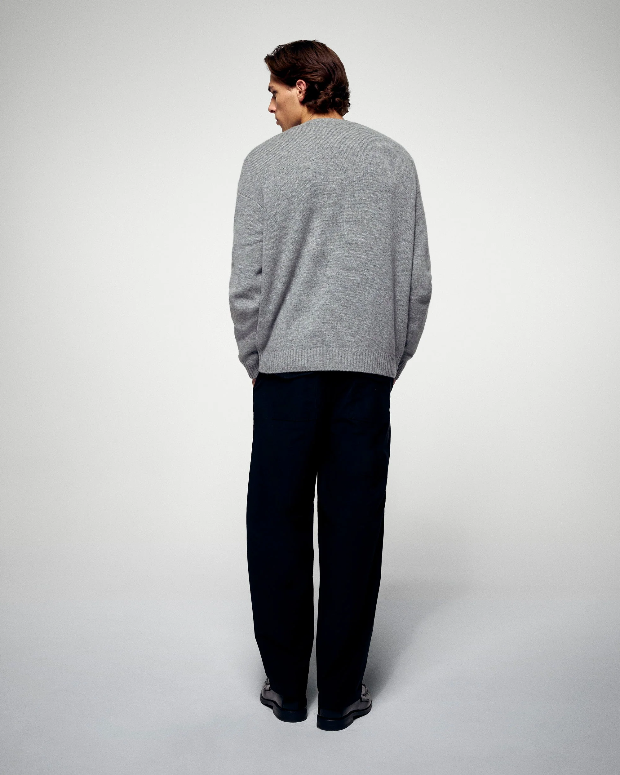 Pull Col Rond (H25 / HOMME / Gris Chiné Foncé) - Image 4