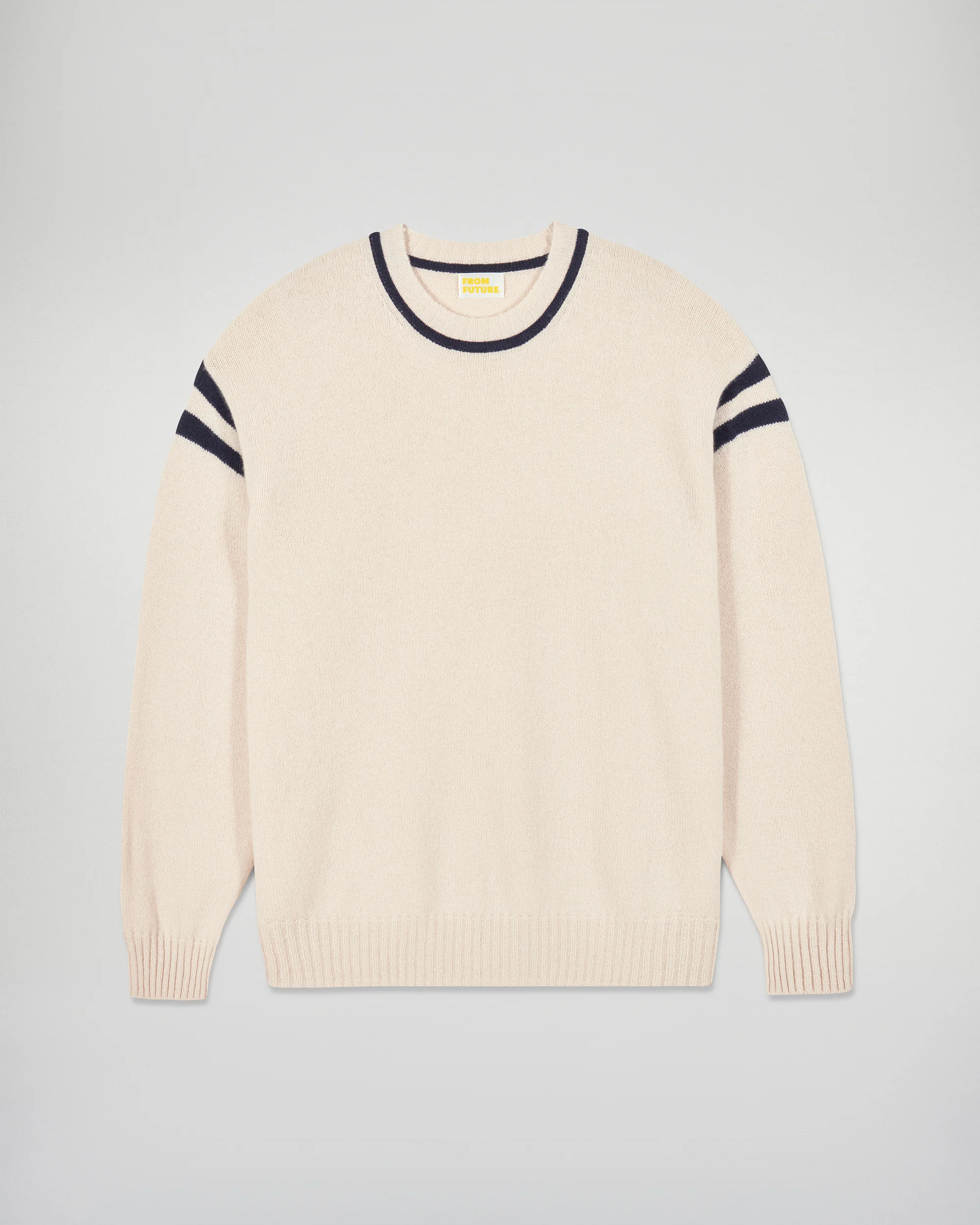 Pull Col Rond Bandes (H25 / HOMME / Sable) - Image 5