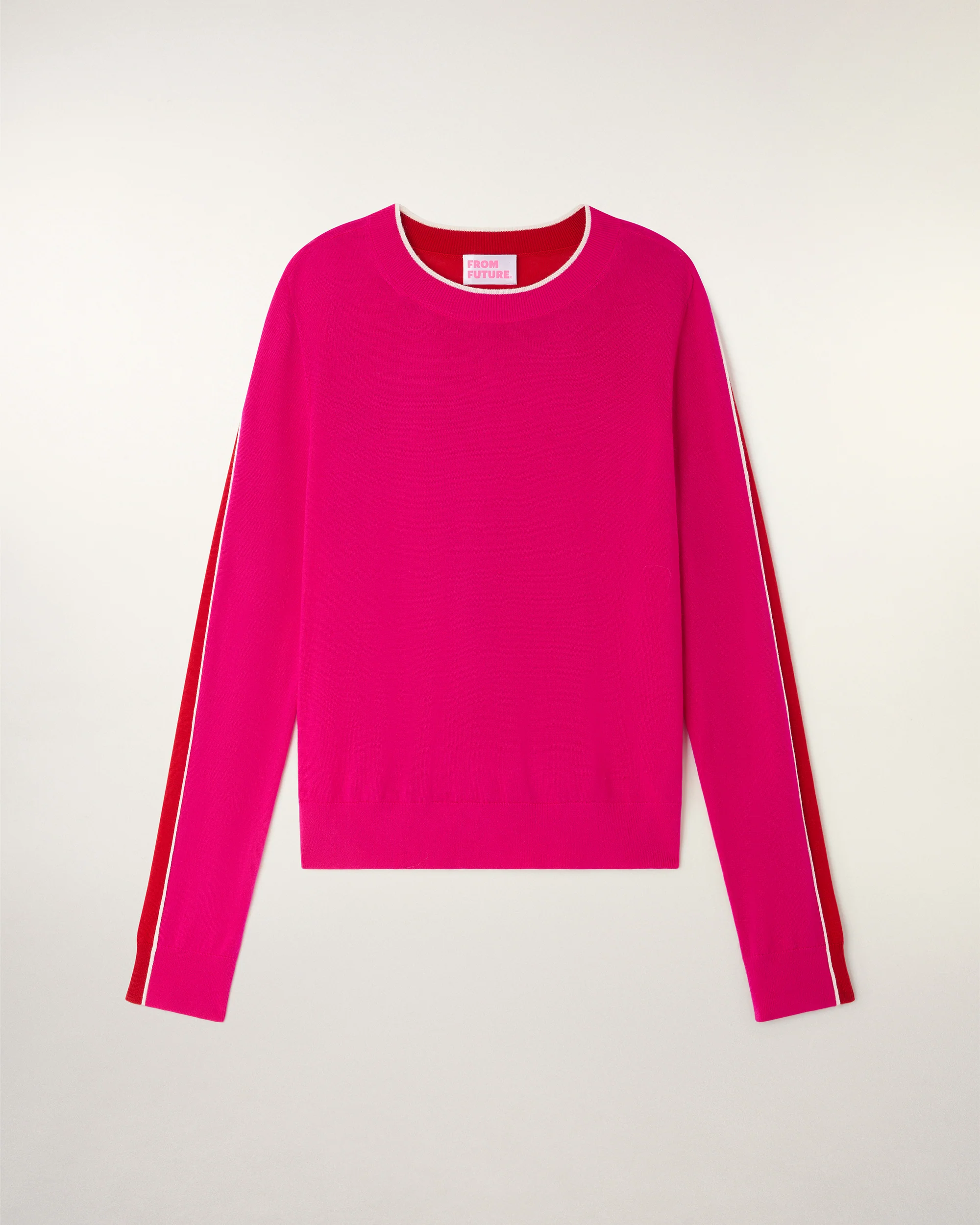Pull Col Rond Tricolore (S26/ FEMME/ Tropical Raspberry / RWS) - Image 5