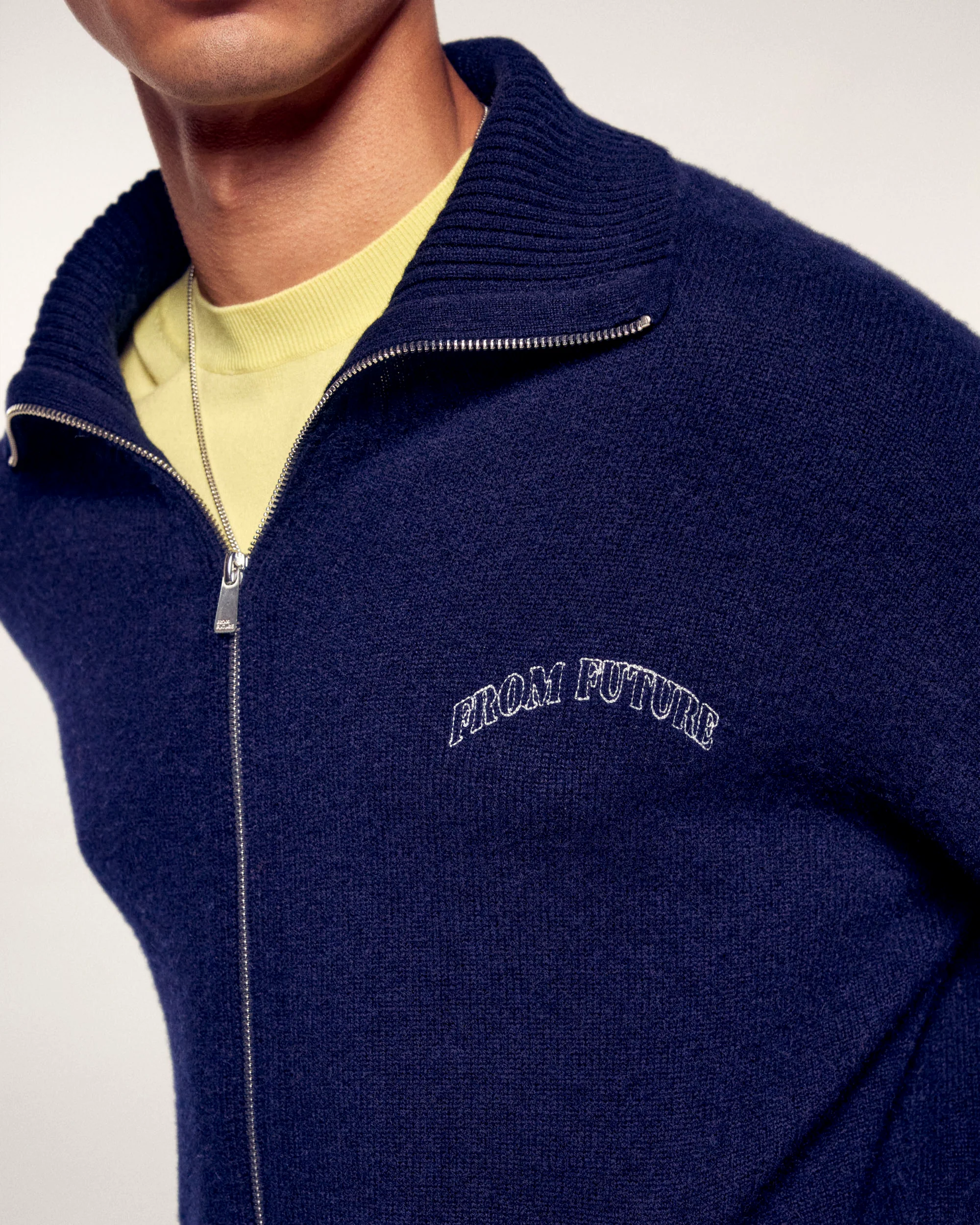 Pull Gilet Col Montant "From Future" (S26/ HOMME/ Navy) - Image 6