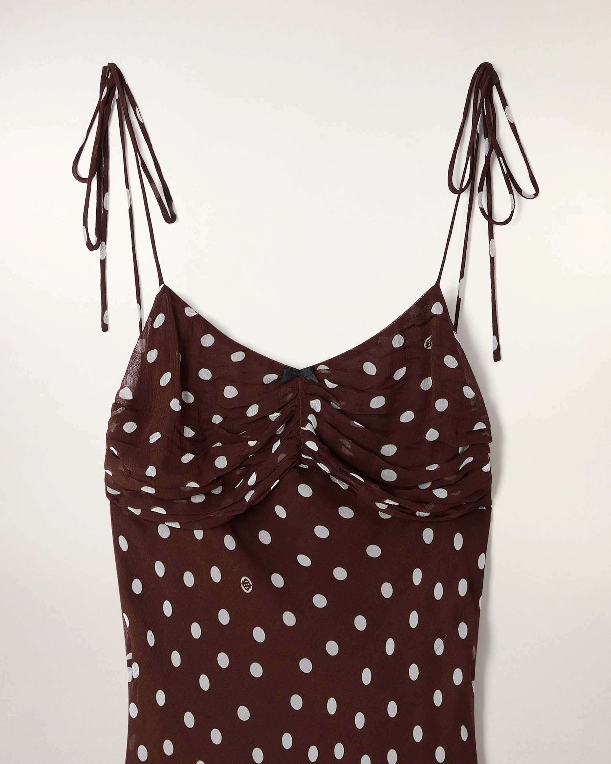 Robe Courte à Bretelles (S26 / FEMME / Chocolat Dots) - Image 6