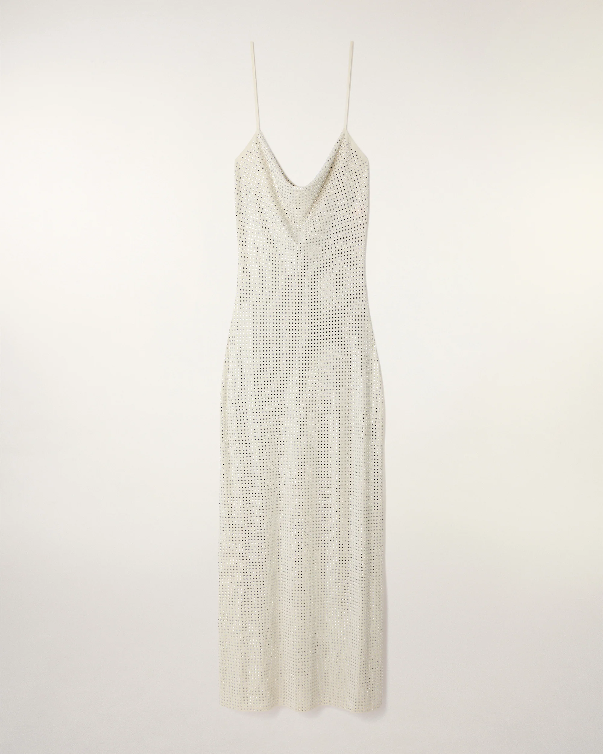Robe Longue Col Bénitier À Strass (S26 / FEMME / Ecru) - Image 8