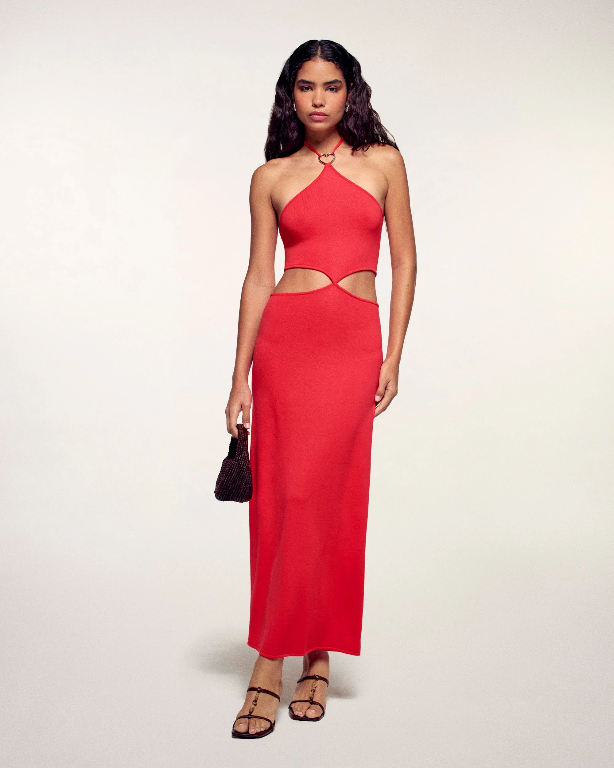 Robe Longue à Découpe Bijou Cœur (S26/ FEMME/ Love Coral / RWS) - Image 2