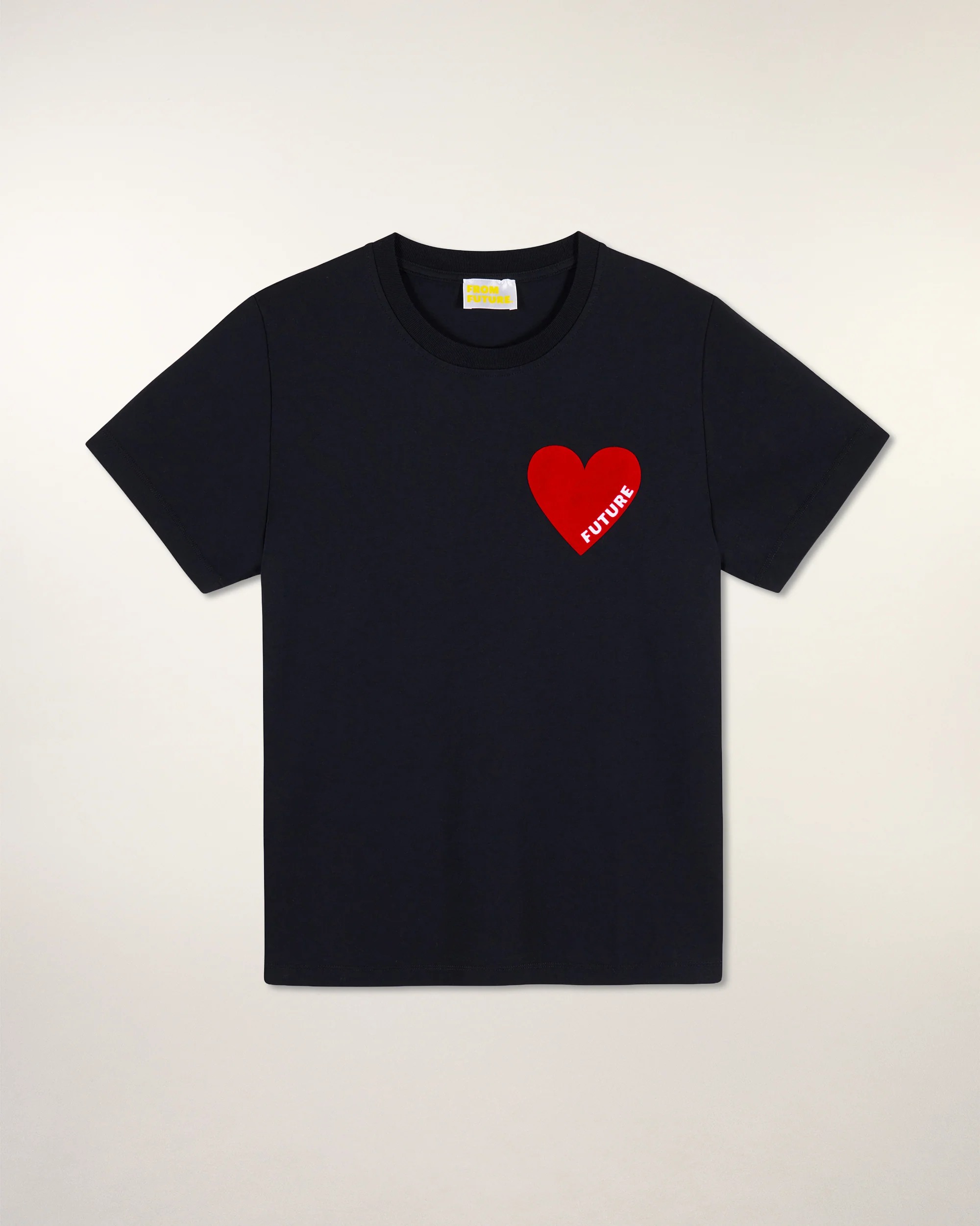 T-shirt Col Rond Manches Courtes Cœur (S25 / FEMME / Noir) - Image 5