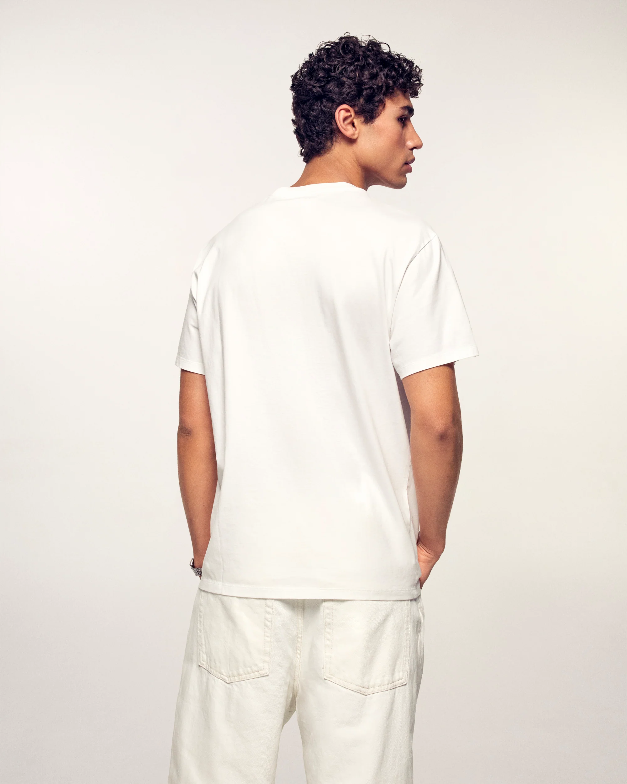 T-shirt Col Rond Manches Courtes Cœur (S25 / HOMME / Blanc) - Image 3