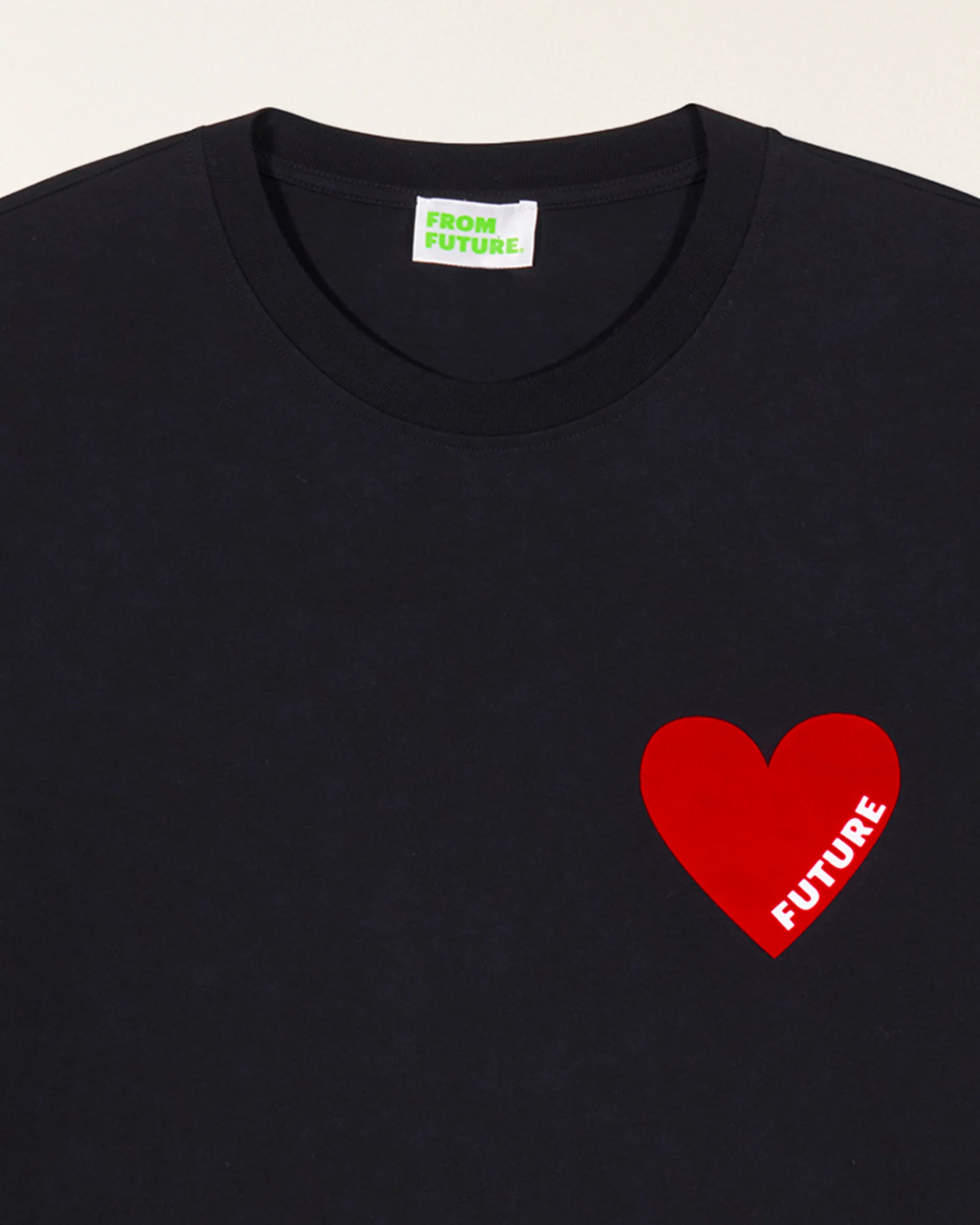 T-shirt Col Rond Manches Courtes Cœur (S25 / HOMME / Noir) - Image 7