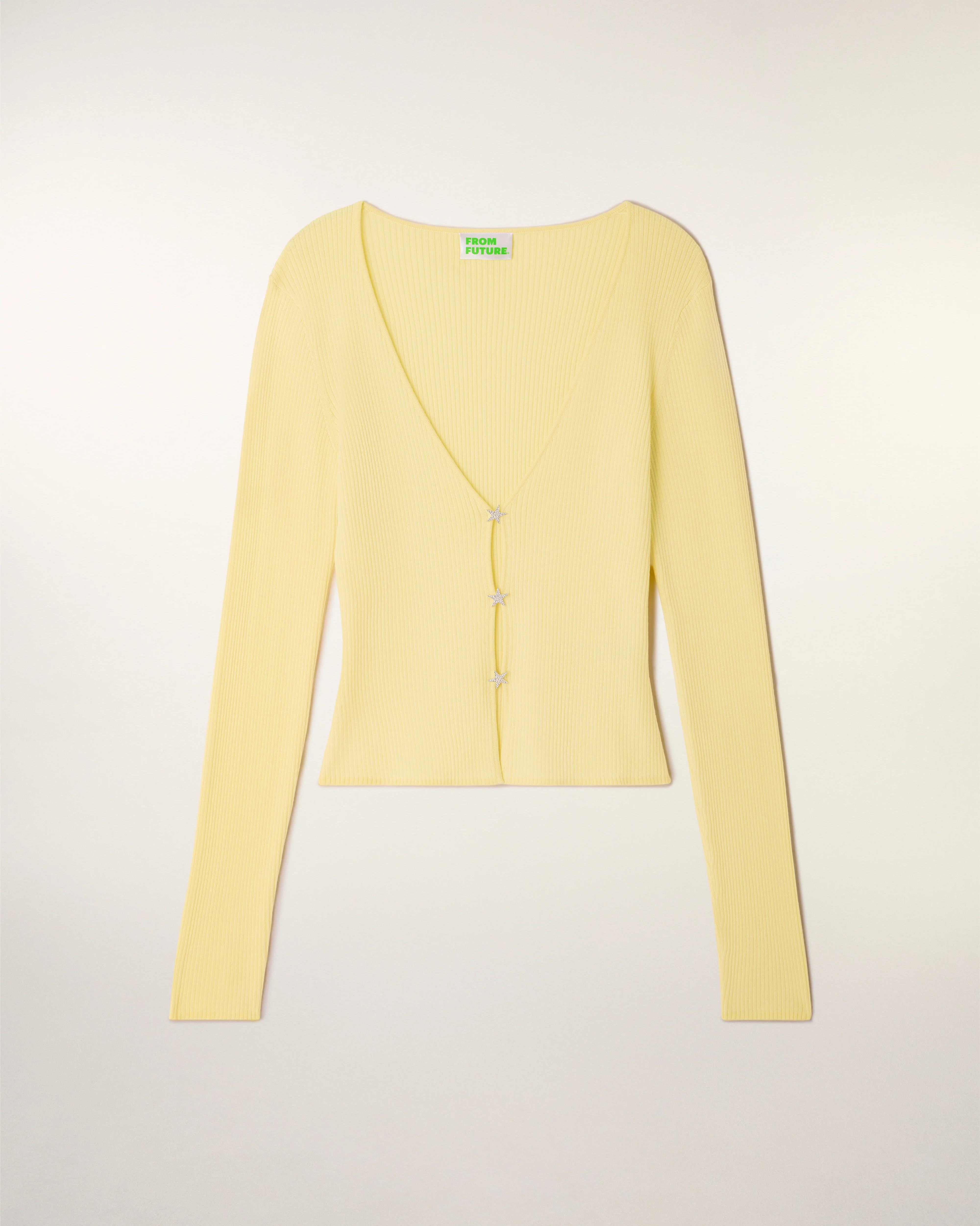 Top Col V Boutons Étoiles Strass (S26/ FEMME/ Star Yellow / RWS) - Image 5